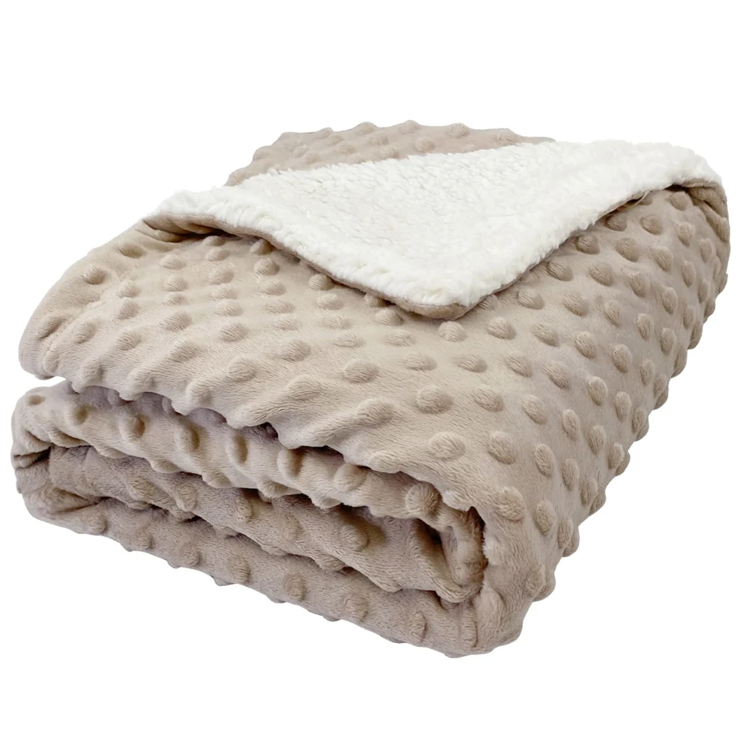 Wholesale Double Layer Baby Soft Minky DOT Receiving Blanket